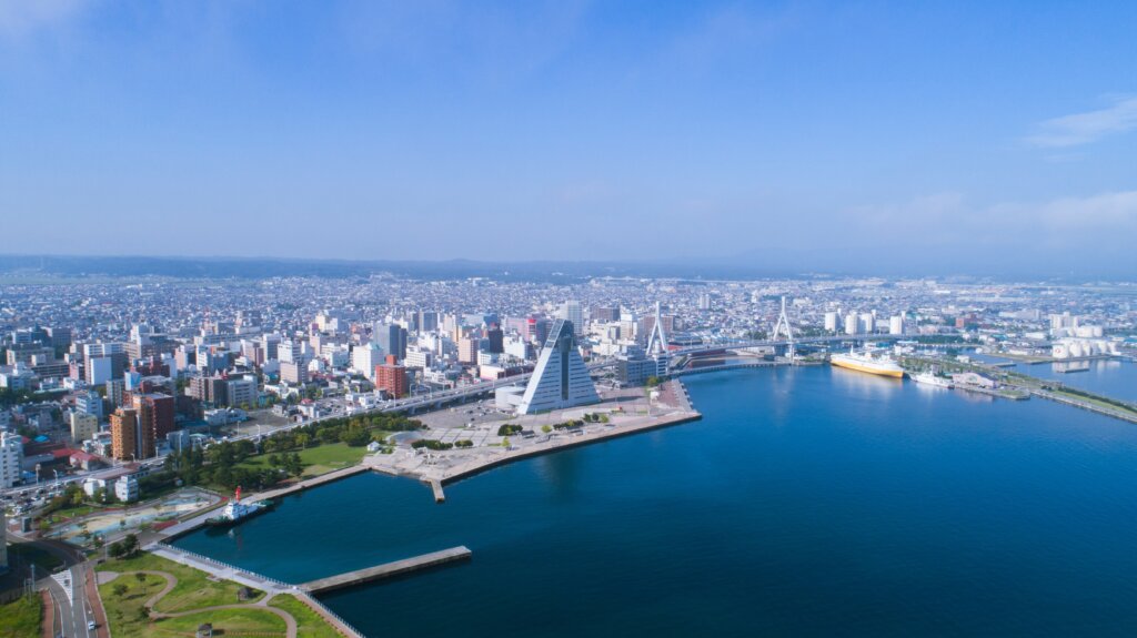 港と市街地の風景